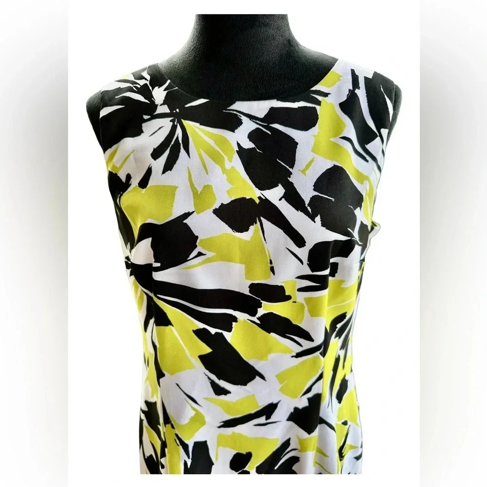 Ronni Nicole Sheath Dress Size 12 Green Black White Abstract Floral nwot 012 - Picture 3 of 3